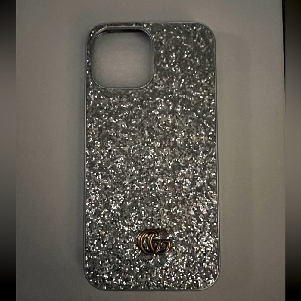 Silver Glitter g g iPhone 13 Pro Max case